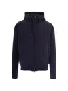 Herno Double-fabric Wool Hooded Jacket In Black