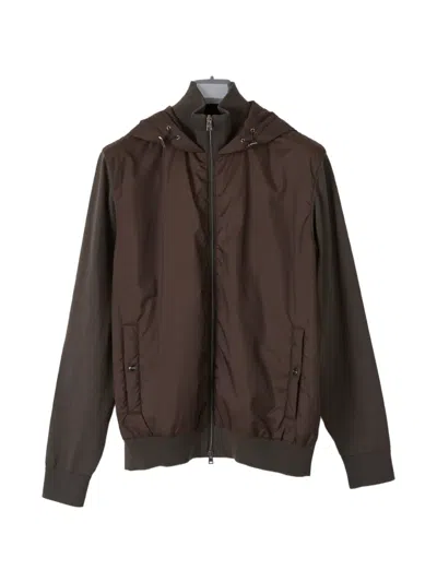 Herno Hooded Panelled Jacket In Brown