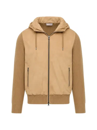 Herno Long-sleeve Wool Cardigan In Brown