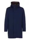 Herno Hooded Long Length Padded Coat With Button Pockets