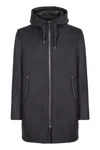Herno Hooded Water-resistant Parka With Side Zipper Pockets In Black
