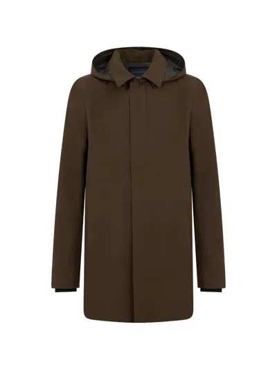 Herno Hooded Parka In Brown