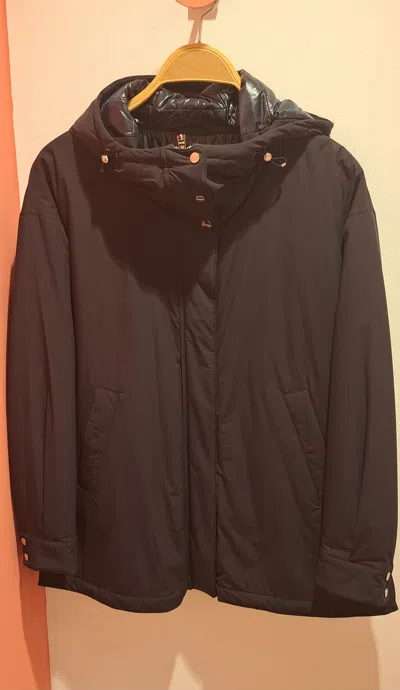 Herno Hooded Parka Coat In Brown