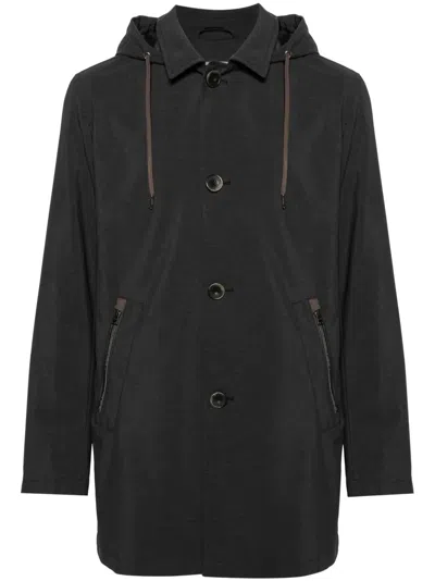 Herno Mid-lenght Hooded Parka In Grey