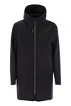 Herno Hooded Parka In Technical Fabric In Blue