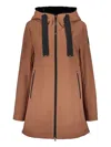 Herno Hooded Parka Jacket In Brown