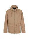 Herno Hooded Pocket Jacket In Brown