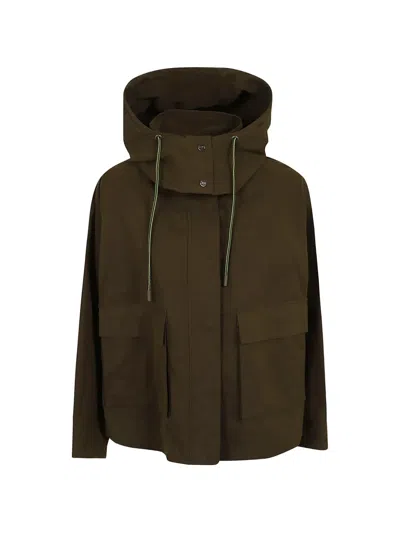 Herno Hooded Pocket Jacket In Brown