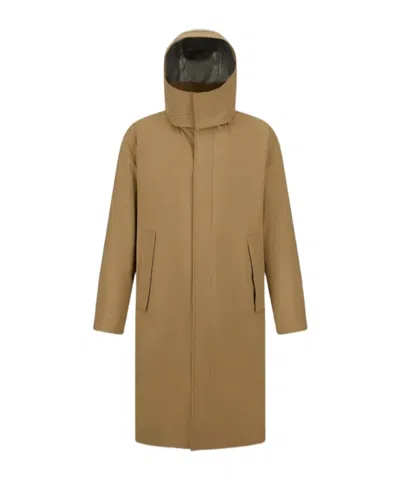 Herno Hooded Pocket Parka Coat In Neutral