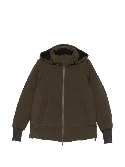 Herno Hooded Puff Coat In Brown