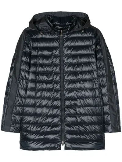 Herno Hooded Puffer Coat In Blue