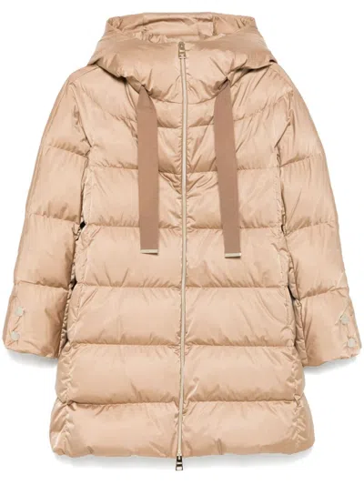 Herno Hooded Puffer Coat In 2157 Cammello