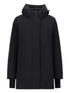 Herno Hooded A-shape Jacket In 2-layer Windstopper In Black
