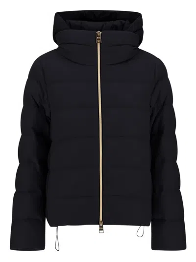 Herno Resort Silk And Cashmere Down Jacket In Black