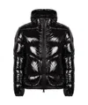 Herno Shiny Lacquer Bomber Jacket With Quilted Texture In Black