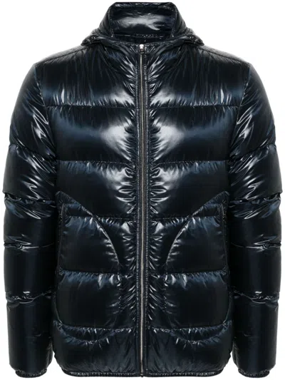 Herno Hooded Puffer Jacket In Blue
