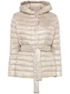 Herno Hooded Puffer Jacket In Nude