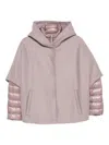 Herno Resort Cape In Felted Wool In Pink