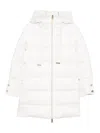 Herno Long Quilted Jacket With High Neck And Hood In White