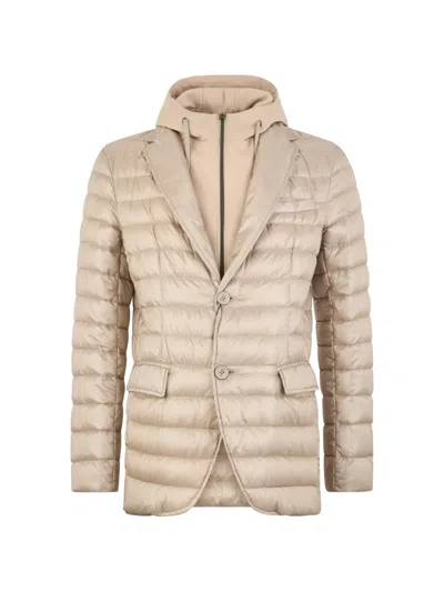 Herno Hooded Quilted Blazer In Pink