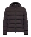 Herno Quilted Hooded Down Jacket With Side Pockets In Black
