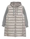 Herno Hooded Quilted Coat In Metallic