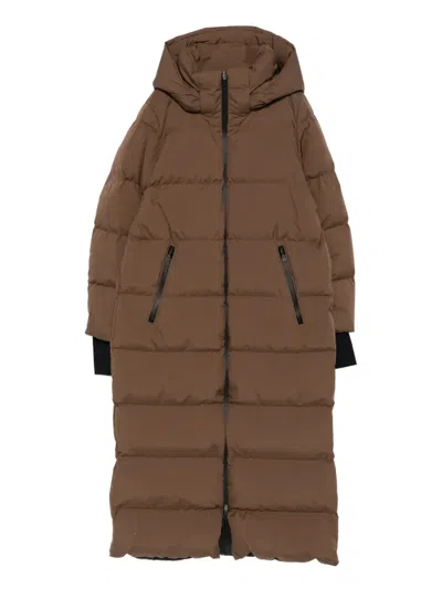Herno Hooded Quilted Coat In Animal Print