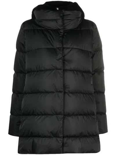Herno Laminar Hooded Padded Coat In Black
