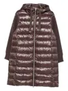 Herno Hooded Quilted Coat In Brown