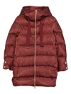 Herno A-shaped Down Jacket In High-density Satin In Burgundy