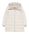 Herno Hooded Long Quilted Jacket And Pockets In Multi