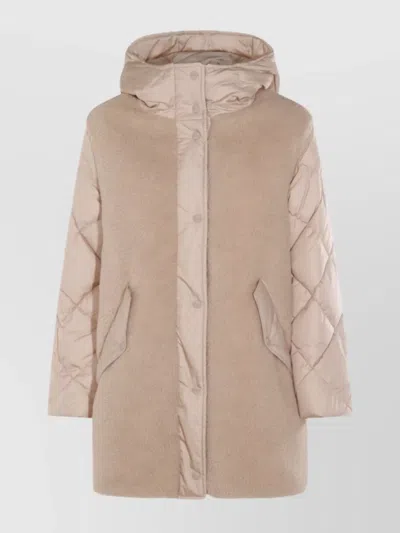 HERNO HOODED QUILTED DOWN JACKET AND POCKETS