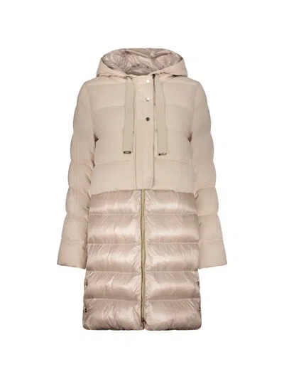 Herno Hooded Quilted Down Jacket In Neutral