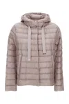 Herno Hooded Quilted Down Jacket With Adjustable Drawstring In Pink