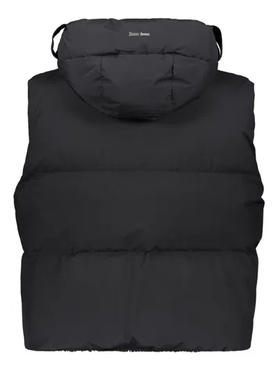 Herno Hooded Quilted Gilet In Black