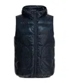 Herno Hooded Quilted Gilet In Blue