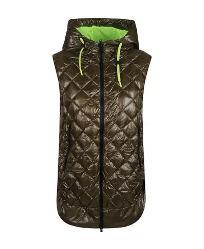 Herno Hooded Quilted Gilet In Green