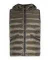 Herno Hooded Quilted Gilet In Brown