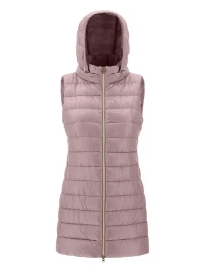 Herno Hooded Quilted Gilet In Pink