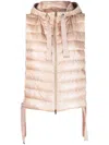 Herno Hooded Quilted Gilet In Pink