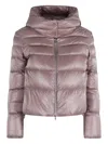 Herno Hooded Quilted Jacket In Pink