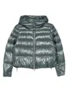 Herno Hooded Quilted Jacket In Blue