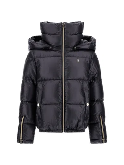 Herno Kids' Hooded Quilted Jacket In Black