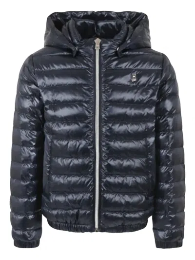 Herno Kids' Hooded Quilted Jacket In Blue