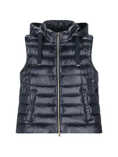 Herno Quilted Jacket With Hood In Blue