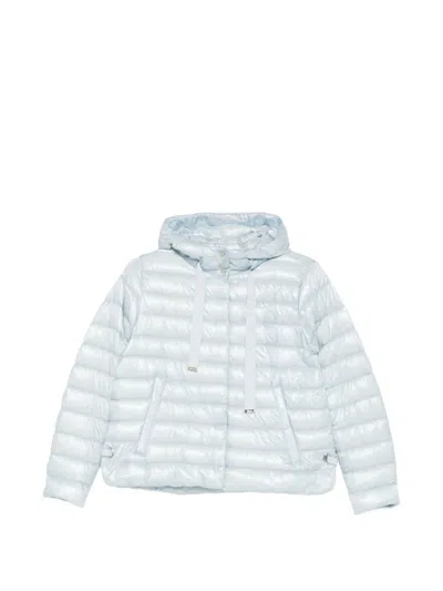 Herno Hooded Quilted Jacket In Blue