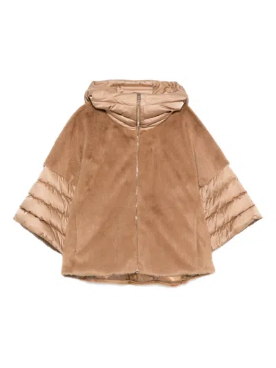 Herno Hooded Quilted Jacket In Brown
