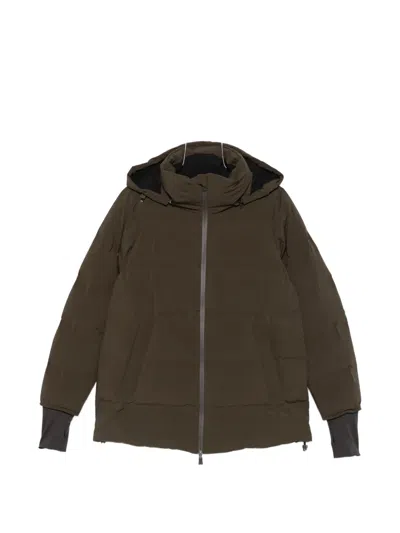 Herno Hooded Quilted Jacket In Green