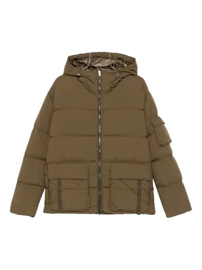 Herno Hooded Quilted Jacket In Green
