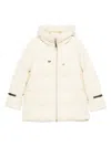 Herno Hooded Medium-length Wool Down Jacket With Zip Clothing In Neutral